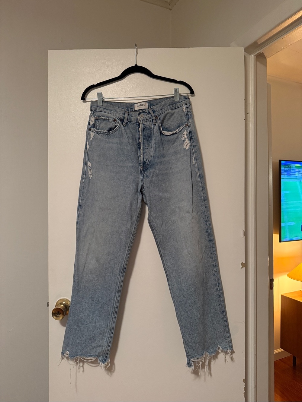 AGOLDE Riley cropped high-rise straight-leg jeans